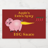 Pig Farting Fire Spicy BBQ Sauce Voedselcontainer Etiket (Enkel label)