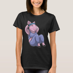 Pig Fitness Sit ups Sport T-shirt