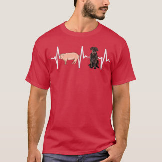 Pig Giant Schnauzer Heartbeat Lover T-shirt