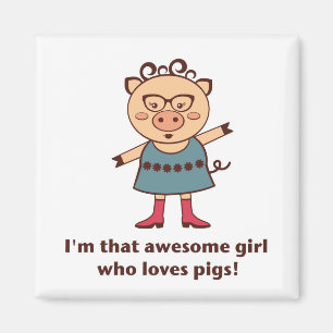 Pig Girl Magnet Magneet