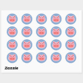Pig Glitter Ronde Sticker (Vel)