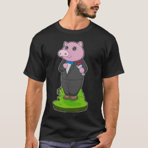 Pig Groom Jacket Wedding T-shirt