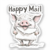 Pig, Happy Mail, Sticker (Voorkant)