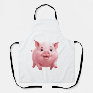 Pig Happy Speelse Leuk Springen in de lucht Vrolij Schort