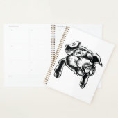 Pig Head Farm Animal Drawing in Black White (Devant avec enveloppe)