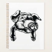 Pig Head Farm Animal Drawing in Black White (Devant)