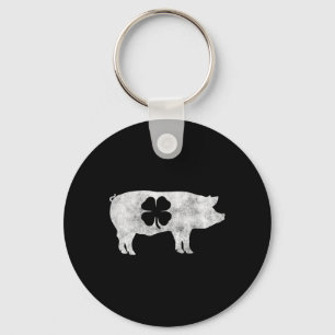 Pig Hog BBQ Meat Gift St. Patrick's Day Shamrock I Sleutelhanger