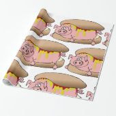 Pig Hot Dog Cadeaupapier (Uitgerold)