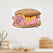 Pig Hot Dog Poster