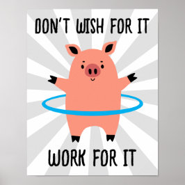Pig Hula Hoop Poster