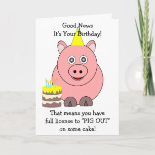 Pig Humoureuze Birthday Kaart
