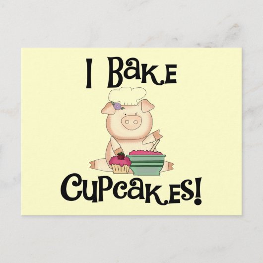 Pig I Bake Cupcakes Tshirts en Gifts Briefkaart (Voorkant)