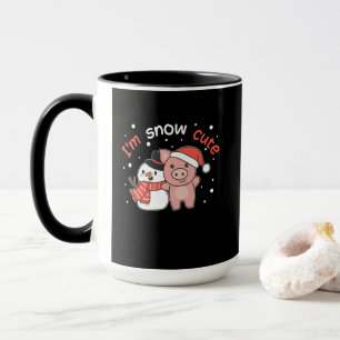 Pig I'm Snow Cute Snowman Snow Pun Mok