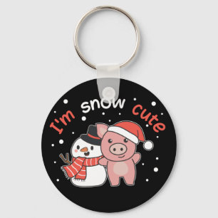 Pig I'm Snow Cute Snowman Snow Pun Sleutelhanger