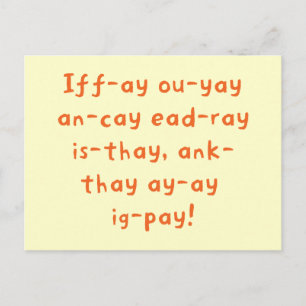 Pig Latin Briefkaart