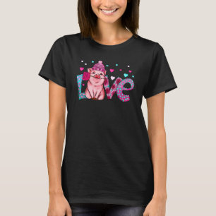 Pig Love Hearts Valentijnsdag Boerderij Animal Pig T-shirt