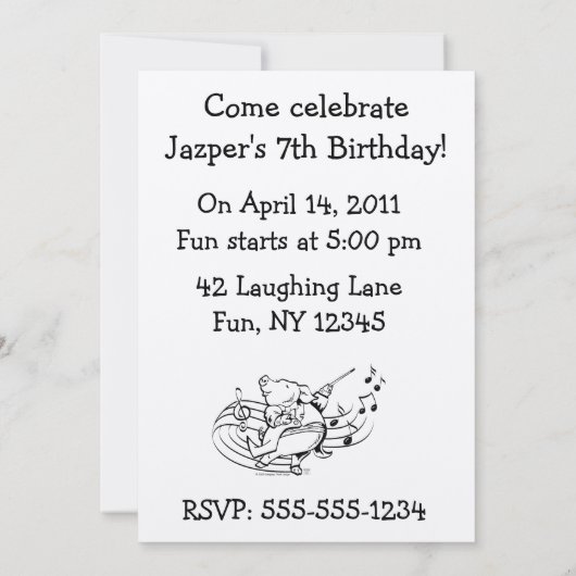 Pig Maestro, je bent uitgenodigd Kaart (Achterkant)