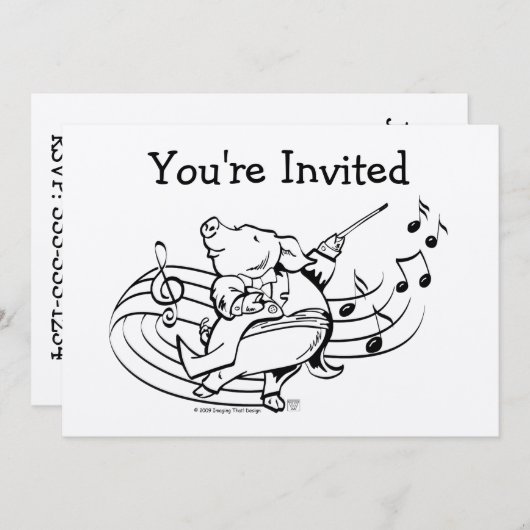 Pig Maestro, je bent uitgenodigd Kaart (Voorkant / Achterkant)