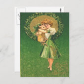  Pig Maiden Shamrock St Patrick's Day Kaart (Voorkant / Achterkant)