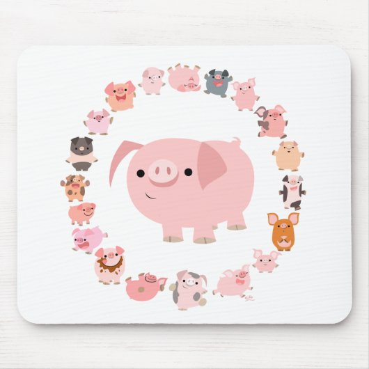 Pig Mandala mousepad Muismat (Voorkant)