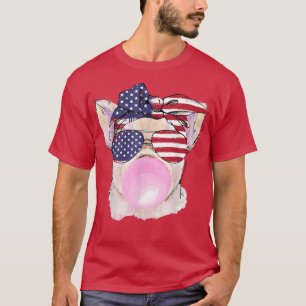 Pig Merica 4 juli Patriotic Girls Kind America T-shirt