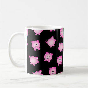 Pig Money Box Pattered Koffiemok