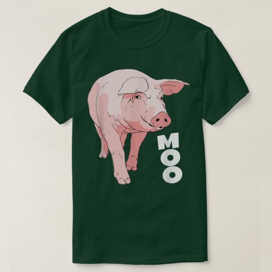 Pig Moo Funny Koe4590 T-shirt (Design voorkant)