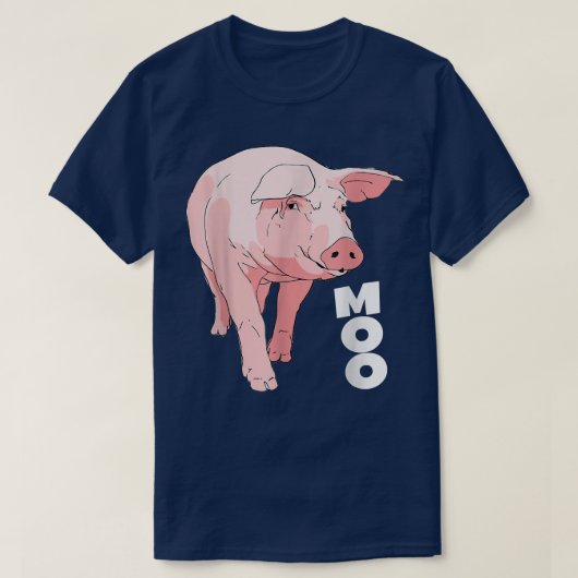 Pig Moo Funny Koe 4589 T-shirt (Design voorkant)