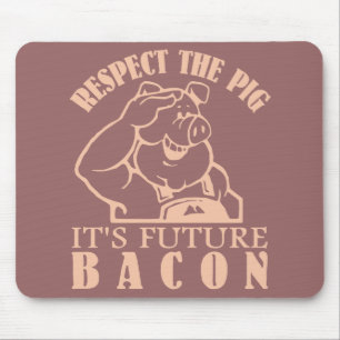 PIG NAAR BACON aangepast kleurnummer Muismat