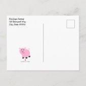 Pig out Birthday Party Postcard Invitation (Dos)