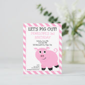Pig out Birthday Party Postcard Invitation (Debout devant)