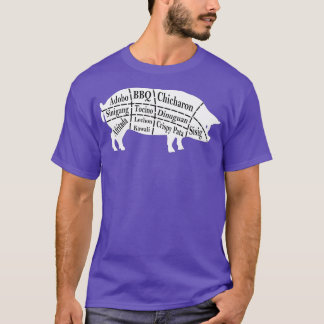 Pig Parts Filipino Food BBQ Pinoy Adobo Funny Pork T-shirt