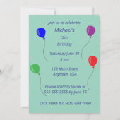 Pig Party Invitation – Mud Fun & Balloons (Dos)