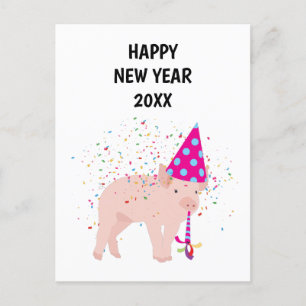 Pig Partys - Animaux Fêtes Carte de Nouvel An