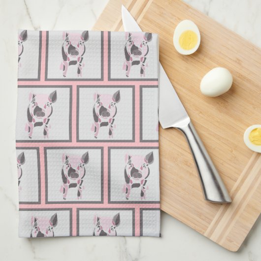 Pig Pattern Kitchen Towel Theedoek (Quarter Fold)