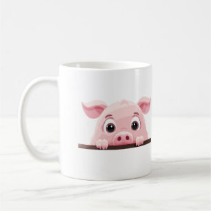 Pig Peeking Schattige Schattig Funny Animal Cartoo Koffiemok