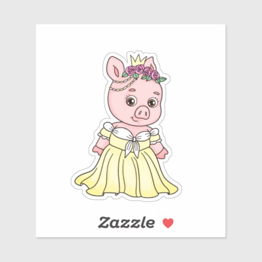 Pig Princess Sticker (Vel)