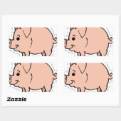 PIG RECHTHOEKIGE STICKER (Vel)