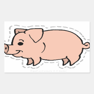 PIG RECHTHOEKIGE STICKER