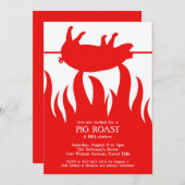 Pig Roast BBQ Flat Uitnodiging (Voorkant / Achterkant)
