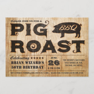  Pig Roast BBQ Verjaardagsuitnodiging Kaart
