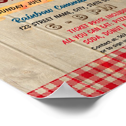 Pig Roast Fundraiser Event sjabloon Poster (Hoek)