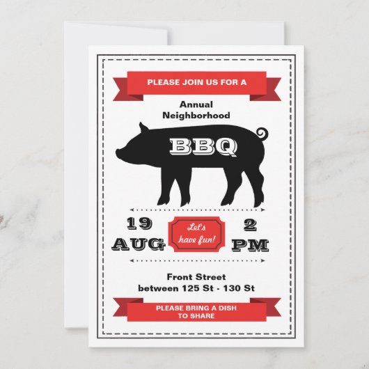 Pig Roast Invitation Kaart (Voorkant)