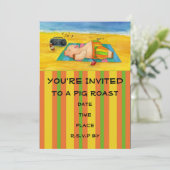Pig Roast Invitation Kaart (Staand voorkant)