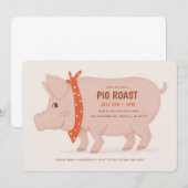 Pig Roast Invitation Notitiekaartje (Voorkant / Achterkant)