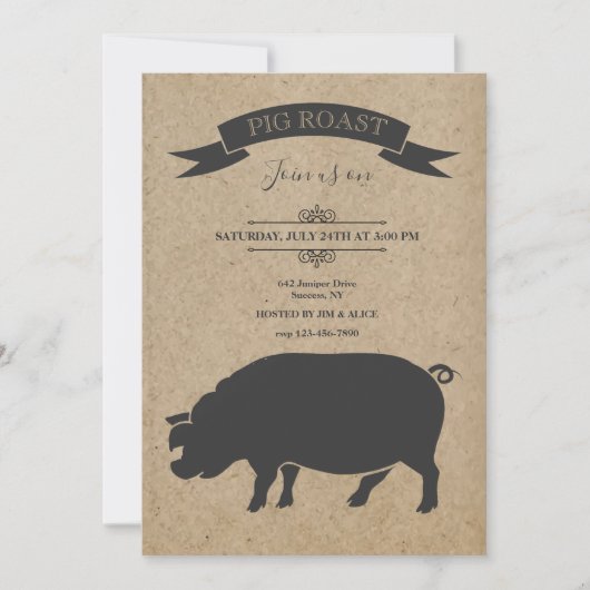 Pig Roast Invitations Kaart (Voorkant)