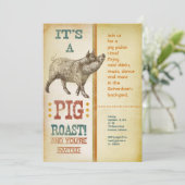 Pig Roast Party Uitnodigingen (Staand voorkant)