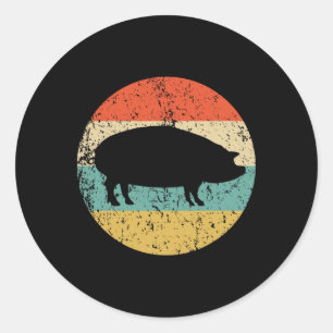Pig Roast Retro Style BBQ Cookout Ronde Sticker