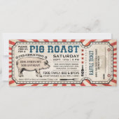Pig Roast Ticket Uitnodigingen met Raffle Ticket v (Voorkant)