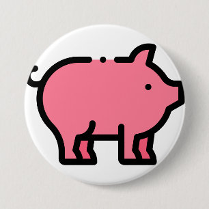 Pig Ronde Button 7,6 Cm